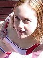 Blonde teen caught tanning