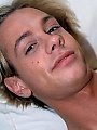 Slender young twink strokes his hard dick.