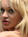 Booby blonde tranny takes