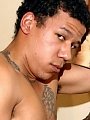 Young black stud grips his big monster cock...