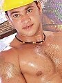 Construction guy shows off his hot body....